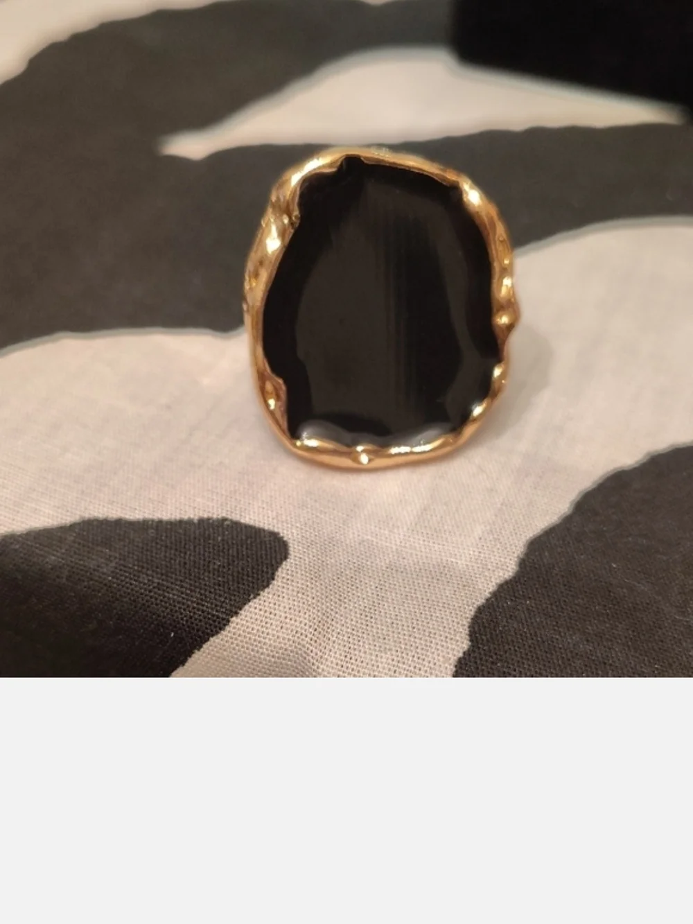 3 For $10🆕Gold Black Chunky Statement Ring Sz8